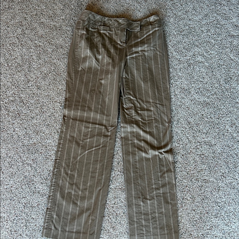 LOFT Ann Beige Striped Pants